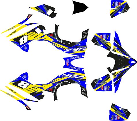 Kit déco Quad YAMAHA 450 YFZ 2DR4 BLUE YELLOW 2D Racing