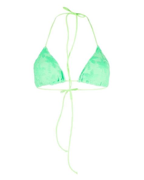 Mc Saint Barth Leah Terry Triangle Bikini Top In Green Lyst