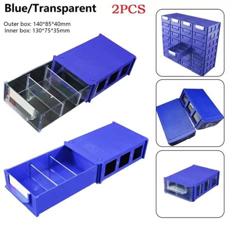 BOÎTES DE RANGEMENT empilables bleues transparentes pour vis outils et