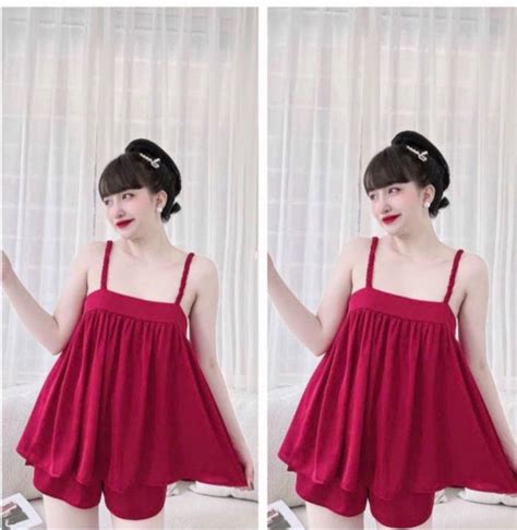 45 58kg SET BỘ KATE MÀU ÁO DÂY THẮT BÍM MẪU MỚI TINH MỀM MỊN SEXY SIÊU HOT Lazada vn