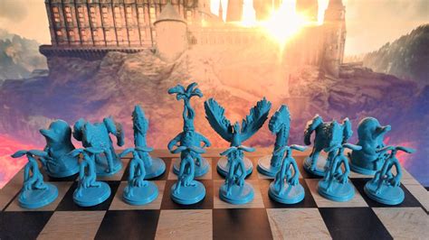 3D Printed Chess Set Wizardingworld Fantasy Creatures - Etsy