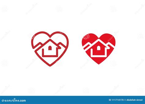 Creative Heart House Design Logo Stock Vector - Illustration of love, builder: 111714170