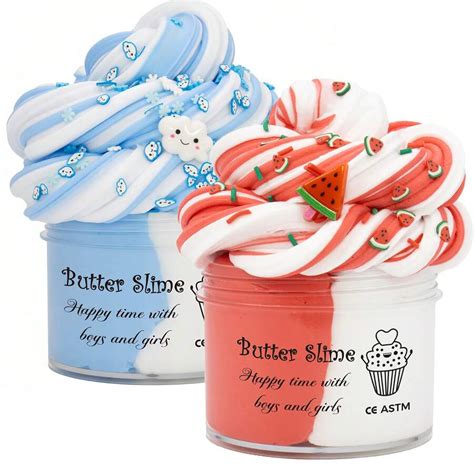 ml dual color scented butter slime fluffy kitstrechy   sticky