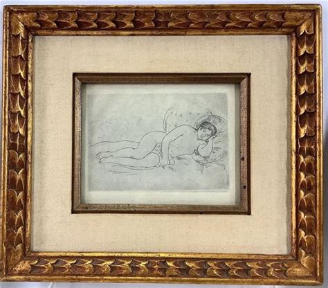 Pierre Auguste Renoir Reclining Female Nude Turning To The Right
