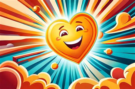 Premium Ai Image A Cartoon Heart With A Big Smile And A Yellow Heart