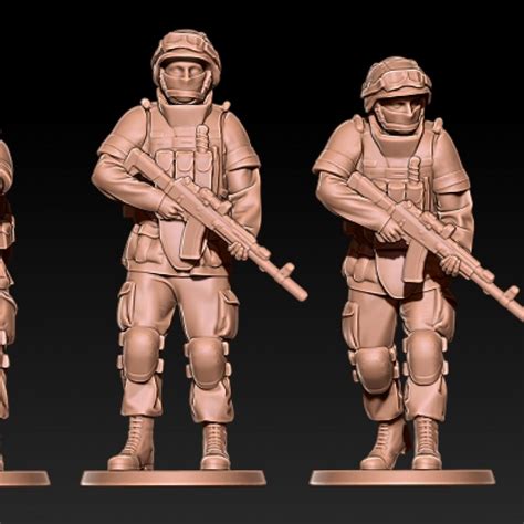 3D Printable Russian Modern Infantry By Kozak Miniatures