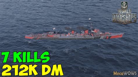 World Of WarShips Yugumo 7 KILLS 212K Damage Replay Gameplay 4K