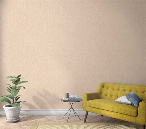 Tapete Vlies Textil Design Einfarbig Braun Beige 32674