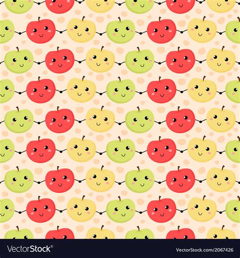 Seamless Pattern Of Apples Royalty Free Vector Image