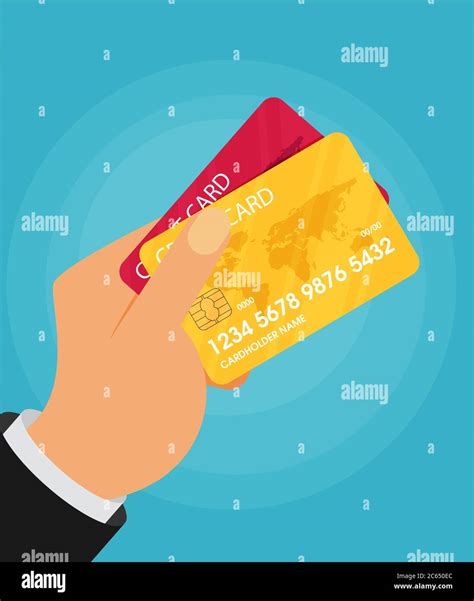 Hand Holding Credit Card Vector Flat Illustration Stock Vector Image