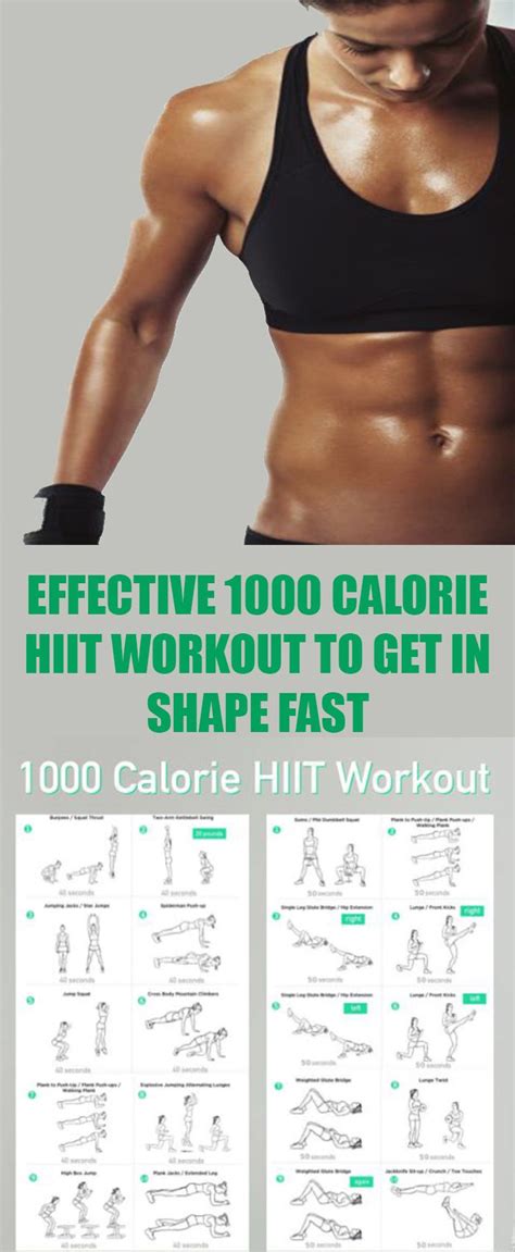 Effective 1000 Calorie Hiit Workout To Get In Shape Fast Hiit Workout 1000 Calories 1000