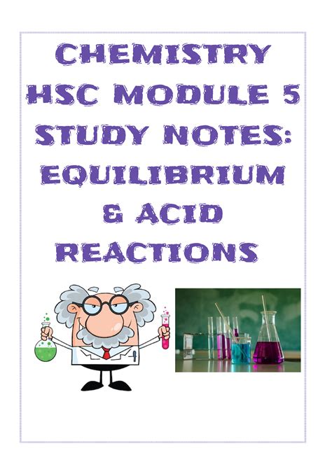 Equilibrium And Acid Reactions Study Notes Chemistry Hsc Module 5