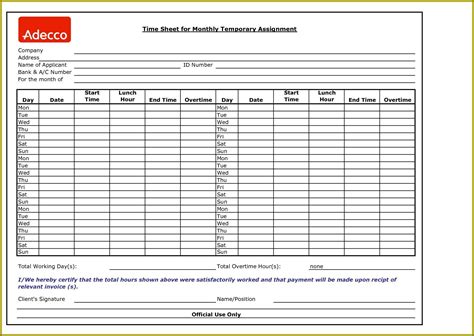 Multiple Employee Timesheet Template Free Hot Sex Picture