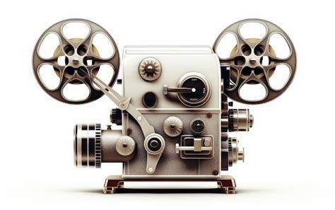 Premium Photo Classic Film Reel Projector On White Background