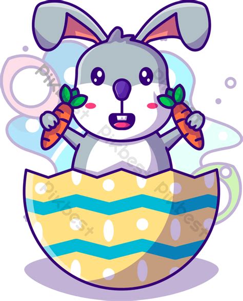 Bunny Easter Cartoon Illustration Png Images Eps Free Download Pikbest