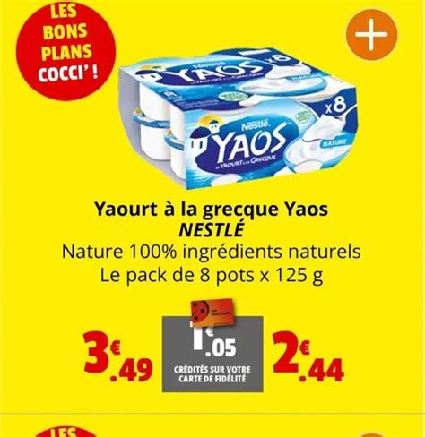 Promo Yaourt La Grecque Yaos Nestl Chez Coccinelle Supermarch