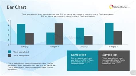 Flat Bar Chart Design With Blue Template Background Slidemodel