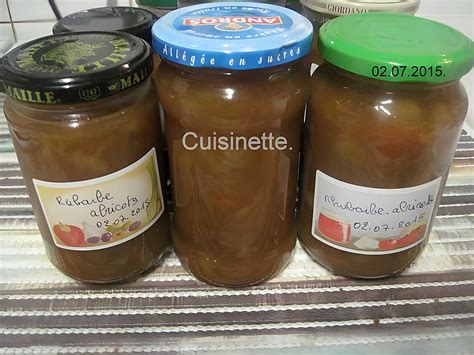 Recette de Confiture de rhubarbe abricots en machine à pain