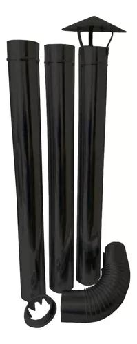 Kit Chaminé Para Fogão A Lenha - Kit Chaminé Cano Para Fogão A Lenha Nº0 N°1 N°2 N°3 Preto ...