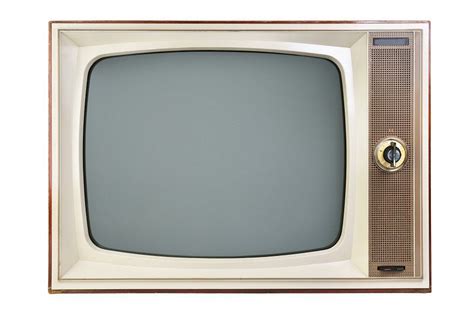 Old Vintage TV Set From The 1970s Isolated On White Background Vintage