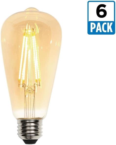 Westinghouse Lighting 3317820 60 Watt Equivalent St20 Dimmable Amber Filament Led Light Bulb