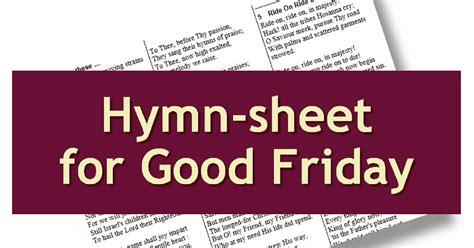 LiturgyTools.net: Printable free hymn-sheet for Lent and Good Friday