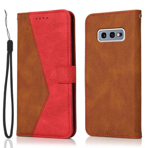 Housse Samsung Galaxy S10e Simili Cuir Bicolore Triangle Ma Coque