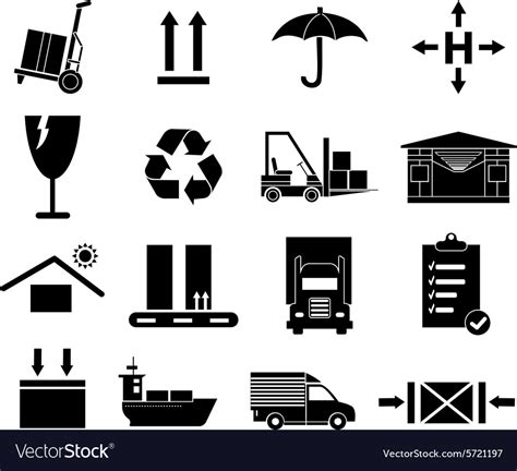 Warehouse Logistics Icons Set Royalty Free Vector Image