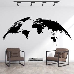 World Map Wall Decal Map Wall Decal Map Wall Sticker World Wall Art ...