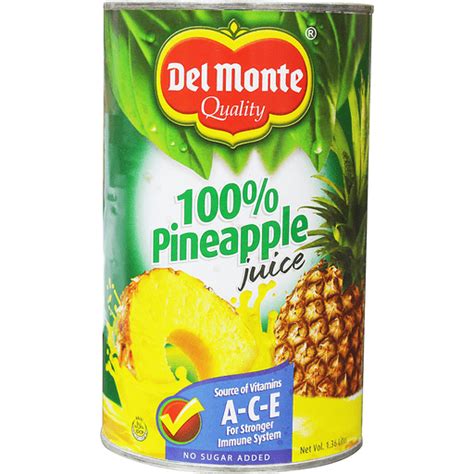 Del Monte 100 Pineapple Juice 46oz Juices Walter Mart