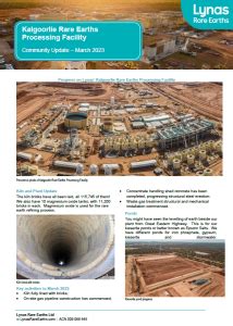 Kalgoorlie Rare Earths Processing Facility March Community Update