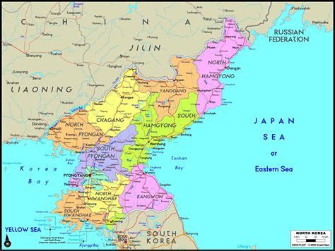 North Korea Political Wall Map | Maps.com.com