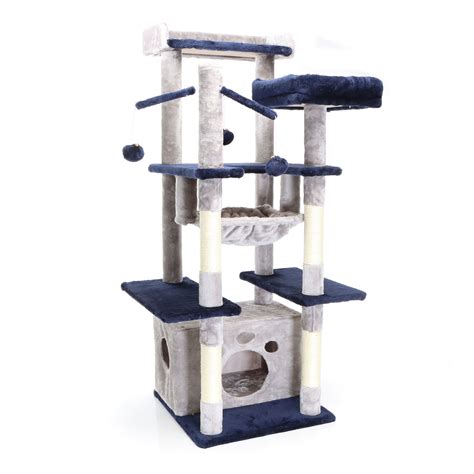 Ansamblu de joacă pentru pisici, 134 cm înălțime, cu hamac