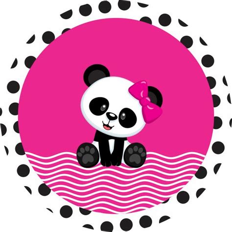 Adesivo Redondo Panda Rosa Panda Adesivo Redondo Latas