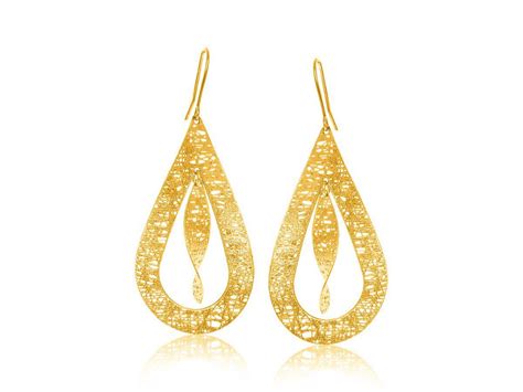 18k Gold Large Tear Drops in Drops Earrings | Drop earrings, 18k gold ...