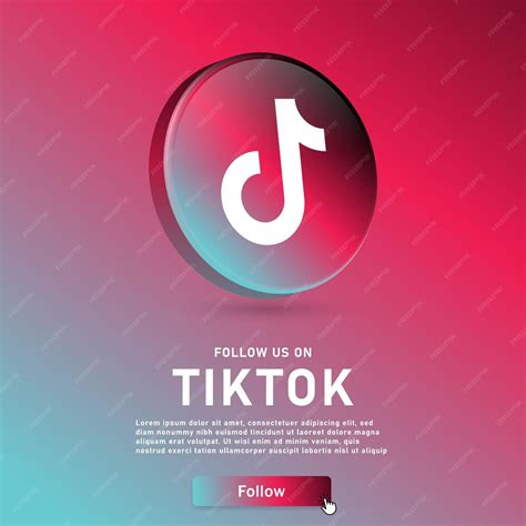 Premium Vector Follow Us On Tiktok 3d Logo Icon For Social Media