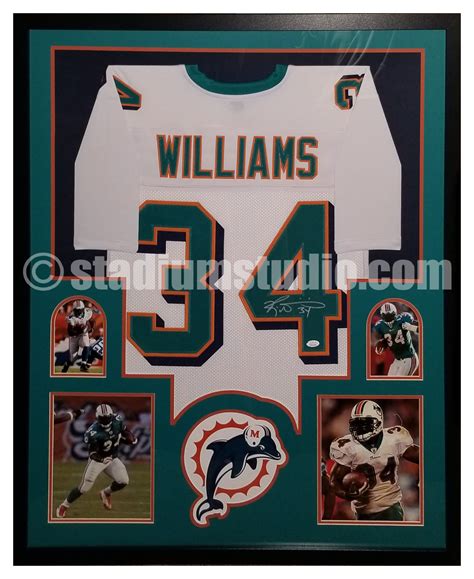 Ricky Williams Autographed Framed Miami Dolphins Jersey - The Stadium