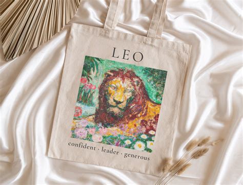 Leo Zodiac Sign Tote Bag Painting Inspired By Claude Monet Zodiac