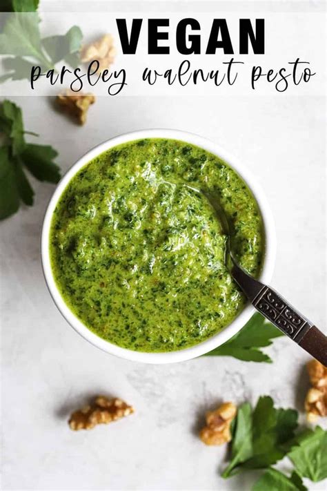 Vegan Parsley Walnut Pesto Roots And Radishes Recipe Vegan