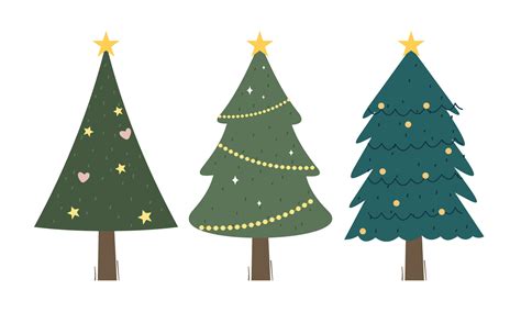 colección de Navidad arboles con decoraciones vistoso vector