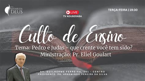 Culto de Ensino Tema Pedro e Judas que crente você tem sido Pr