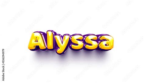 Alyssa Names Of Girls English Helium Balloon Shiny Celebration Sticker