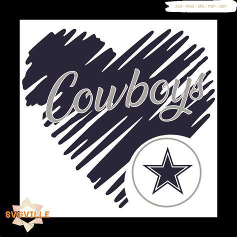 Heart Dallas Cowboys Svg, Sport Svg, Heart Svg, Dallas Cowbo - Inspire ...