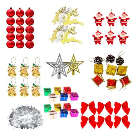 Enfeites Árvore De Natal Kit Completo Decoração Natalina MercadoLivre