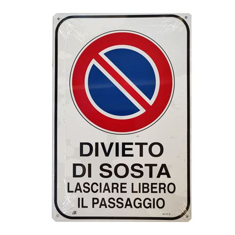 CARTELLO IN ALLUMINIO AUTOADESIVO DIVIETO DI SOSTA LASCIARE LIBERO