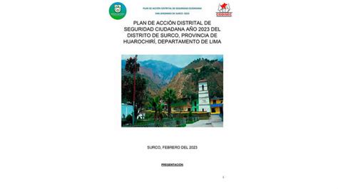 La Municipalidad Distrital de Surco ya cuenta con su Plan de Acción