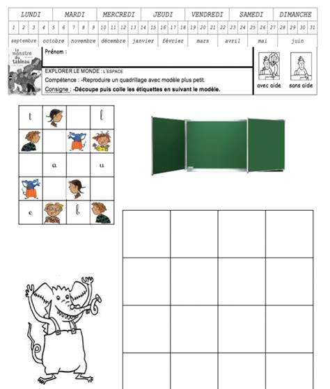 Fiches Sur L Album Le Monstre Du Tableau Ecriture Lecture