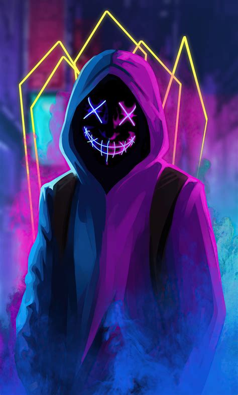 1280x2120 Mask Neon Guy Iphone 6 Hd 4k Wallpapersimagesbackgrounds