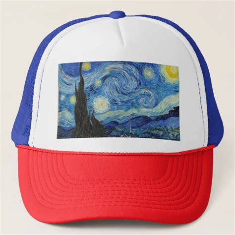 Vincent Van Gogh Starry Night Vintage Fine Art Trucker Hat | Zazzle