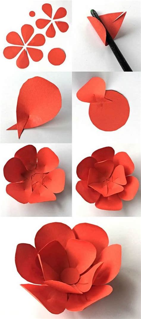 Flores de papel para decoração moldes Dicas Práticas Flower